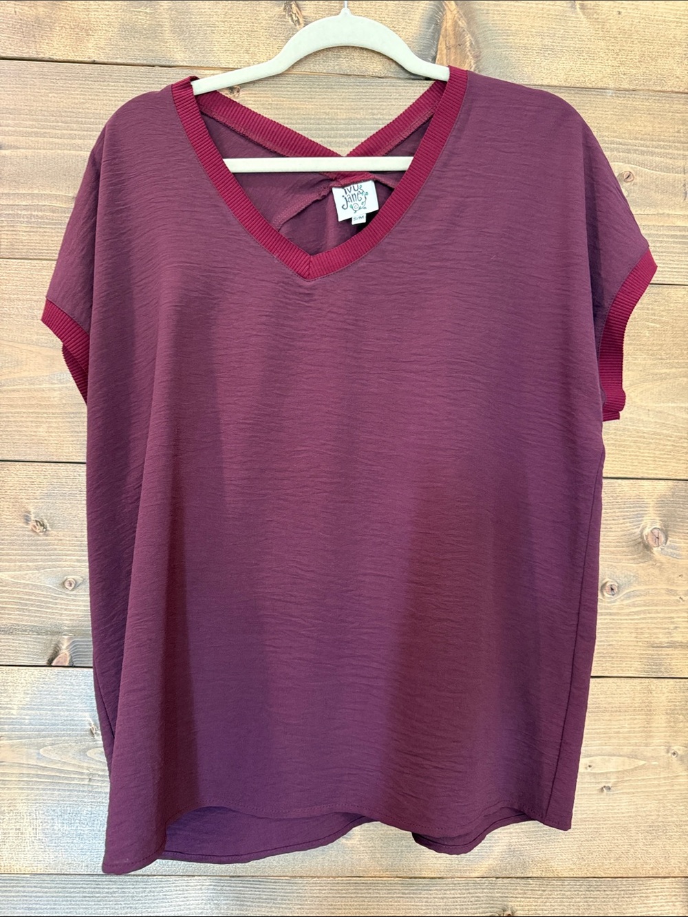 ivy jane Maroon V-Neck Short Sleeve Tee with Back Strap